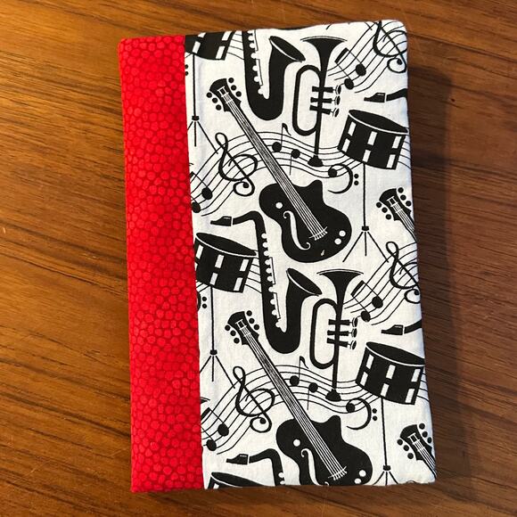 Handmade Music Themed Fabric Notebook Pad Cover 6"x 9.5" - Picture 1 of 3